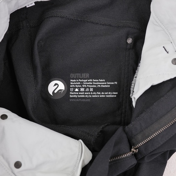 Outlier Pants Mens 27 Black Workcloth Schoeller Doubleweave Canvas Outdoor Tech - Picture 5 of 12